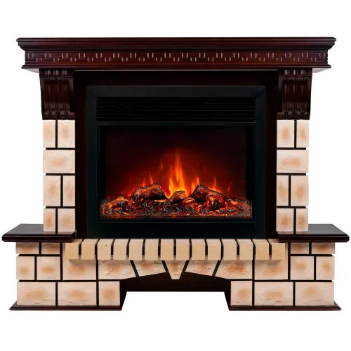 Электрокамин RealFlame Stone Brick (с очагом Moonblaze Deluxe Black)