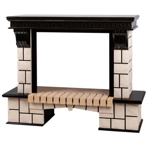 Портал RealFlame Stone (под очаг 26) античный дуб, кирпич тёплый белый
