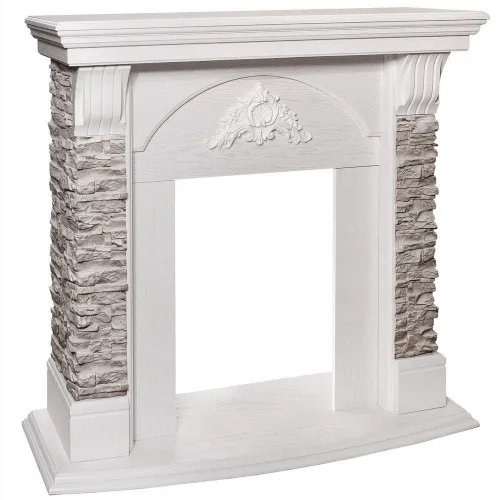 Портал RealFlame Athena STD (под очаг Majestic, Fobos) белый дуб, сланец серый опаленный